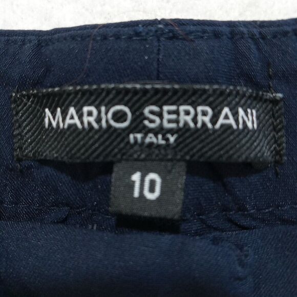 Mario Serrani Italy Dress Pants Women's Size 10 Dark Blue Faux Pockets Cropped - Picture 4 of 16